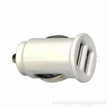 Mini Dual USB Car Charger for iPhone and Smartphone